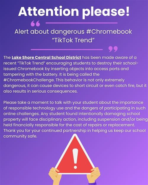  Students & Guardians: #ChromebookChallenge Warning 
